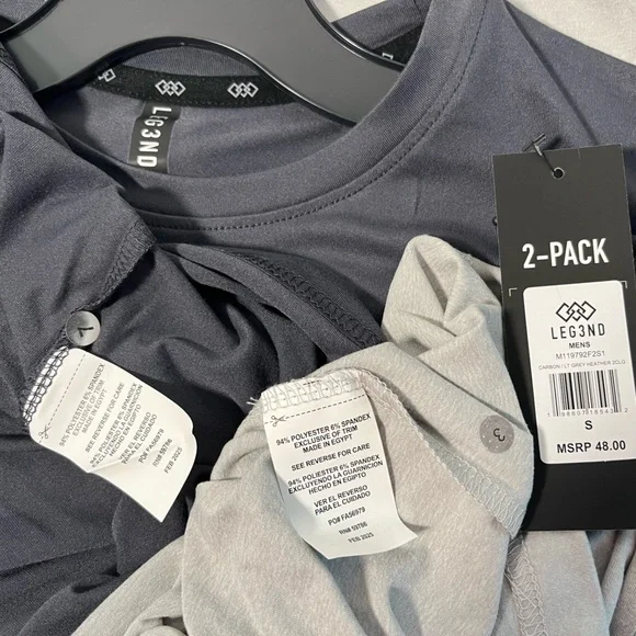 LEG3ND Super Soft Light Weight Stretch Moisture Wicking ShortSleeve Tees 2pc set - Picture 9 of 11
